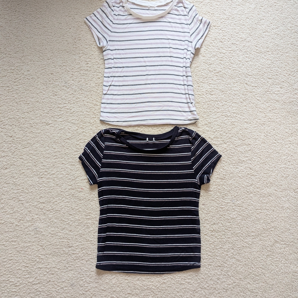 Striped Unisex T-Shirts - White and Black